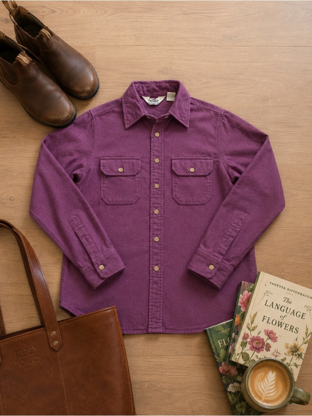 Vintage 80s Woolrich Womens S Purple Chamois Shirt 100% Cotton Heritage Outdoor